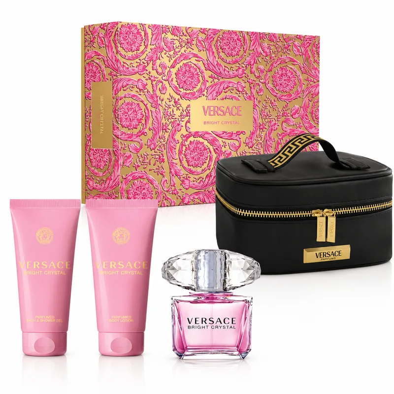 VERSACE BRIGHT CRYSTAL SET 4PC BAG 3.0 OZ EDT